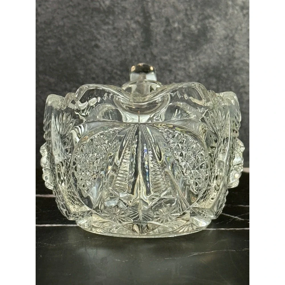 Vintage Marjorie by Cambridge Open‎ Sugar and Creamer Pressed Glass Star & Arch
